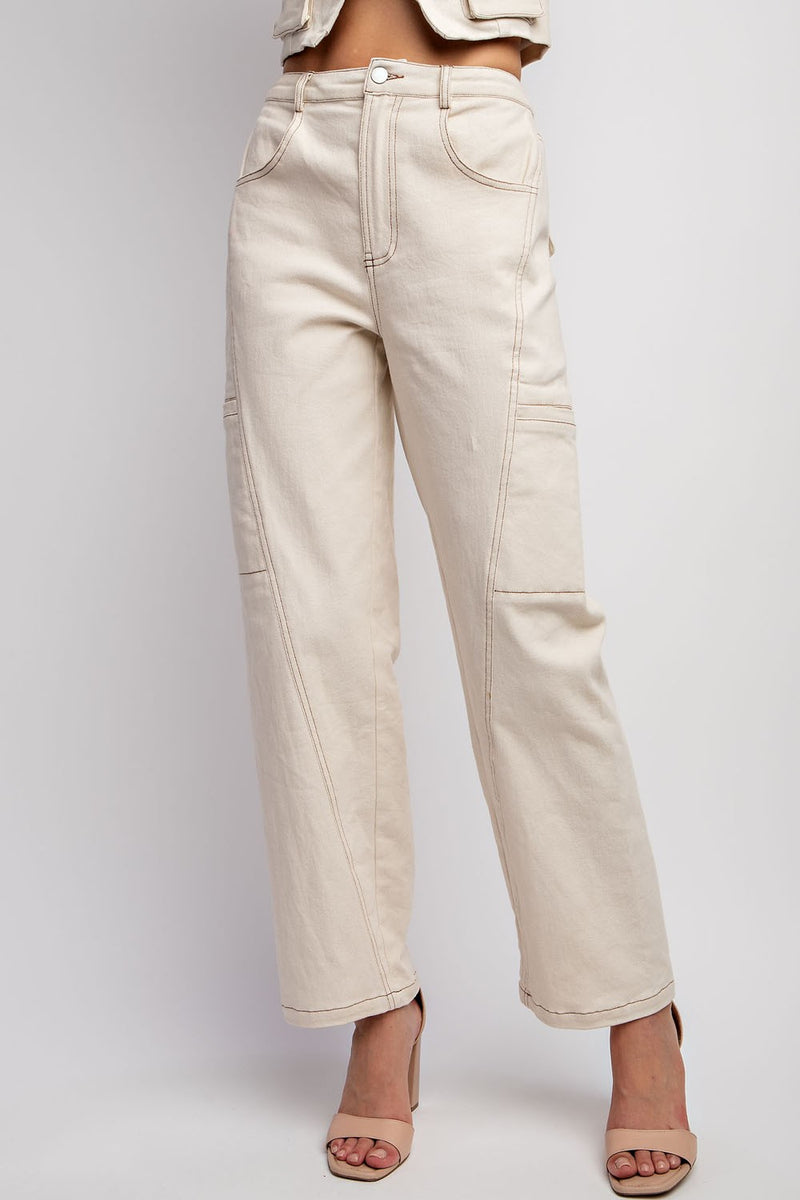 MP3778 STRETCHED TWILL CATBO PANTS BACK POCKET