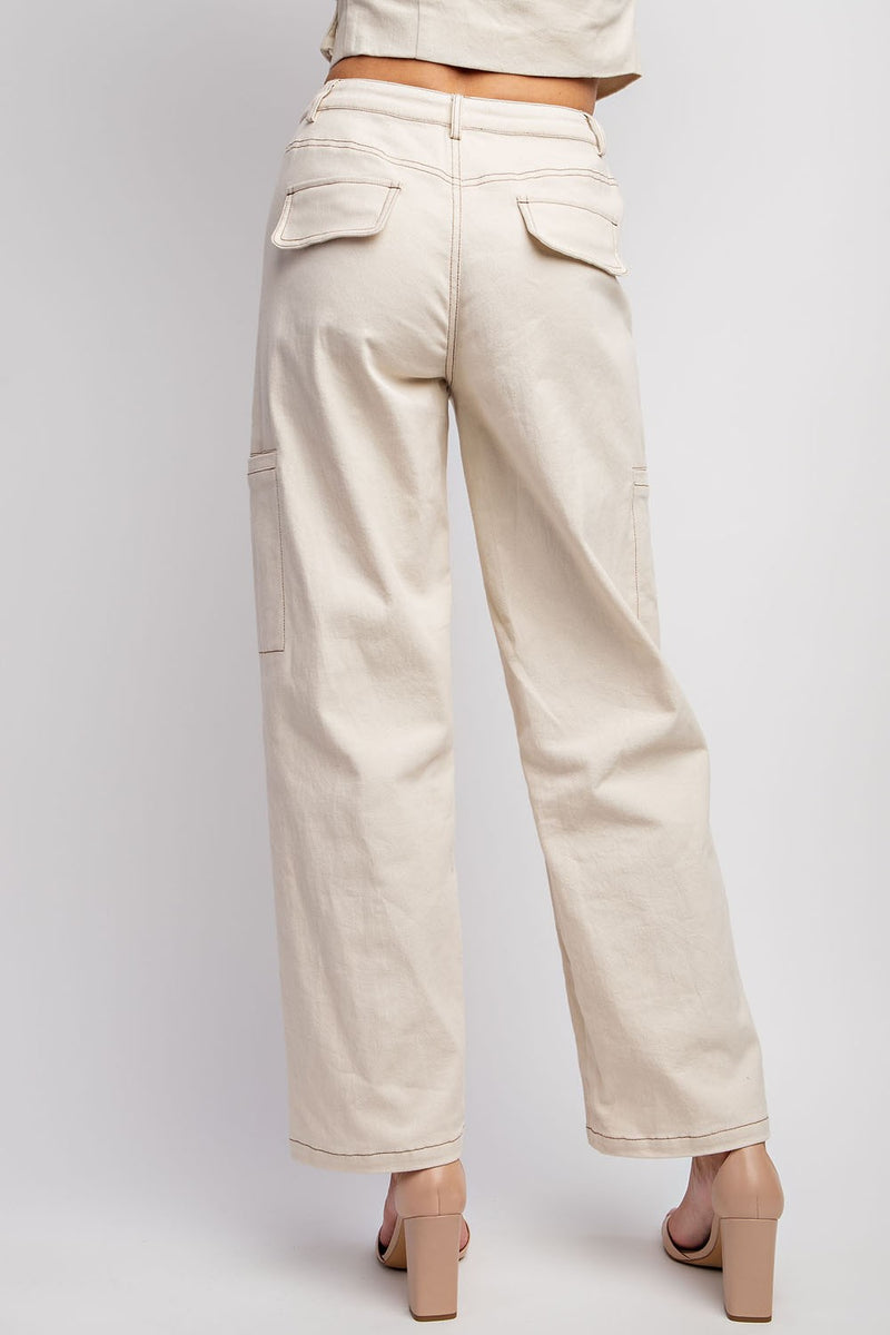 MP3778 STRETCHED TWILL CATBO PANTS BACK POCKET