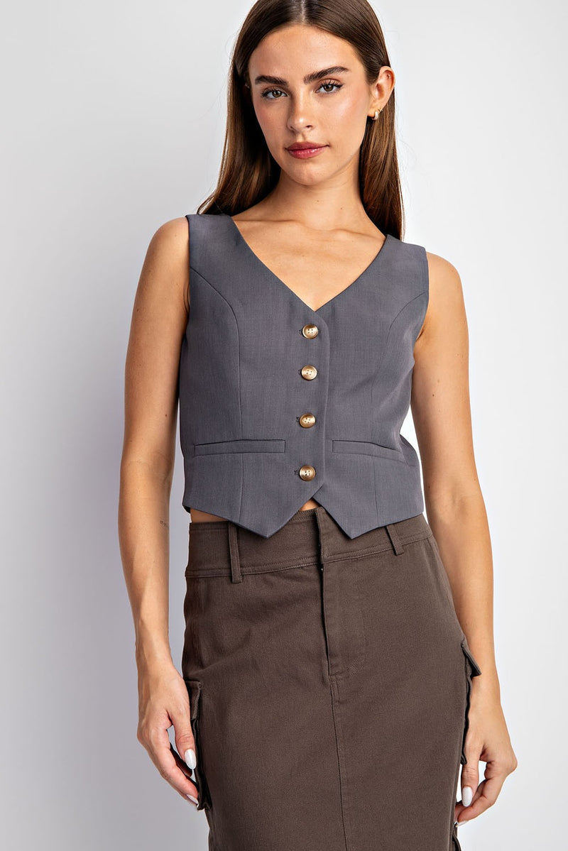 CT2680 FITTED BUTTON DOWN VEST