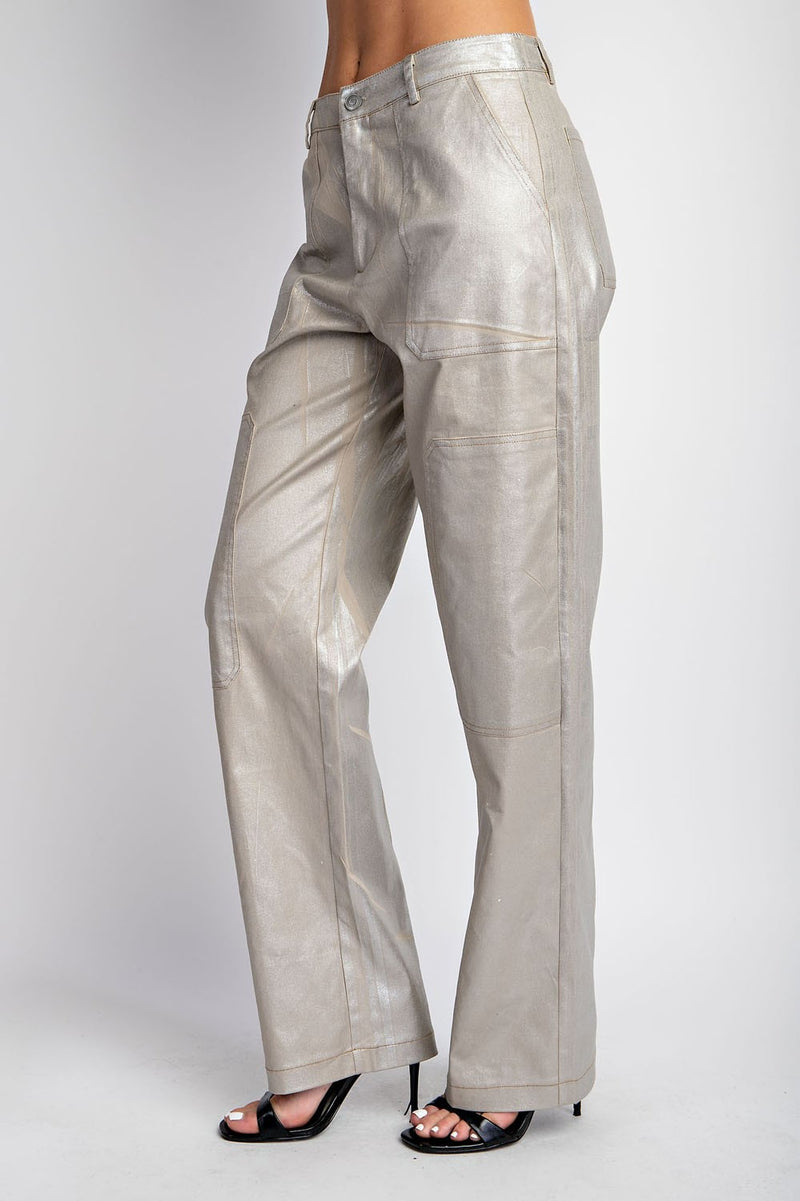 CP3860 FOILED TWILL FABIC CONTRAST CARGO PANTS