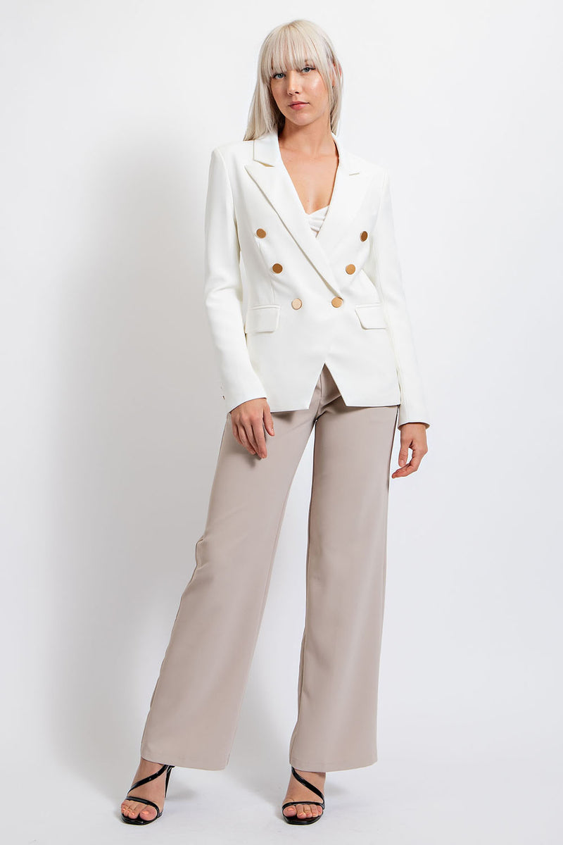 CJ3311 DOUBLE BREASTED BLAZER WITH GOLD BUTTON