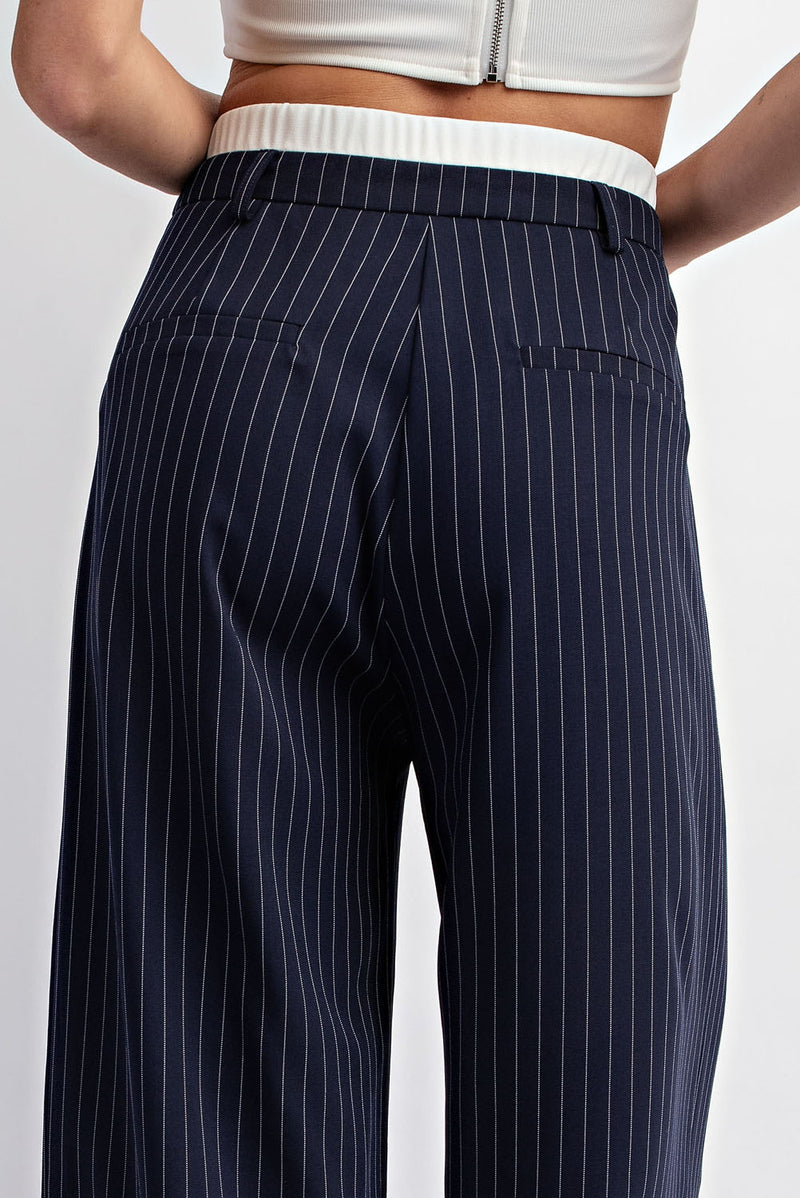 CP4343 PINSTRIPED WOVEN TAILORED TROUSERS