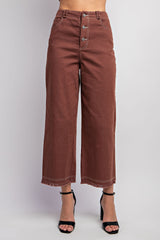 MP3404 TWILL BUTTON FRONT STITCHING LONG PANTS