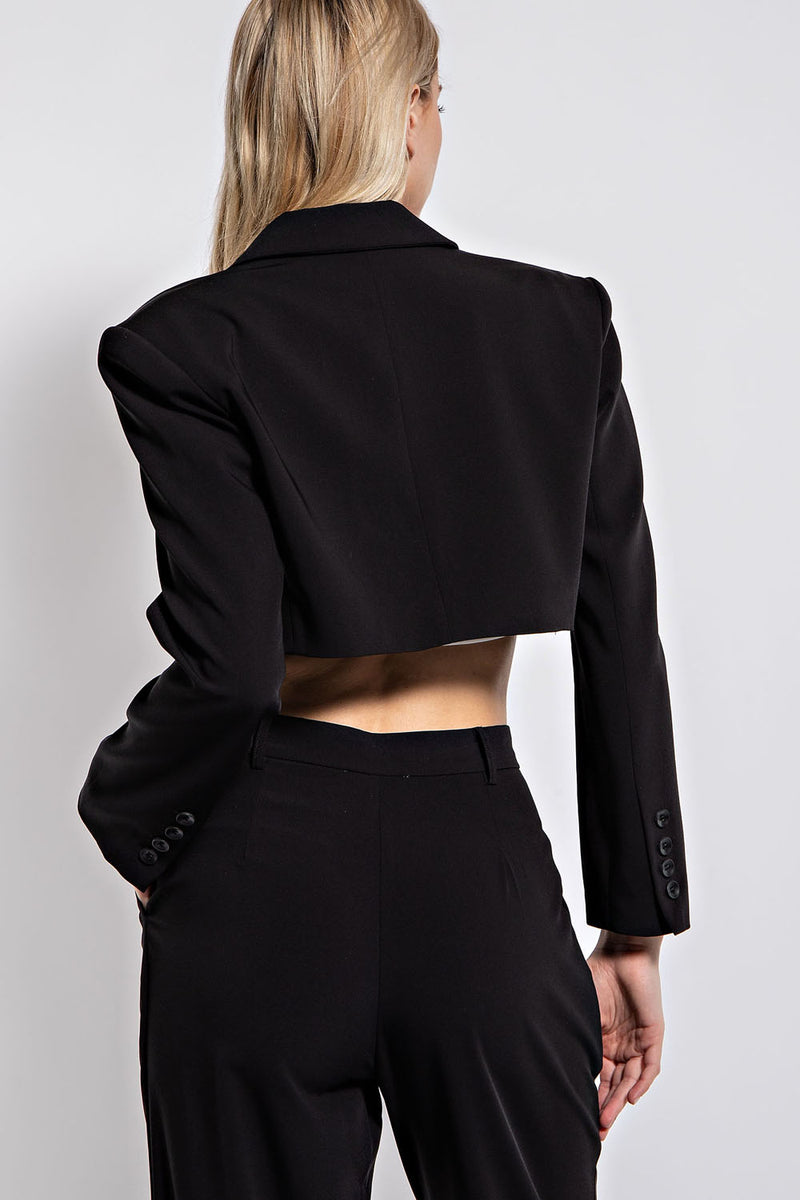 TJ2513 DOUBLE BREASTED CROPPED BLAZER