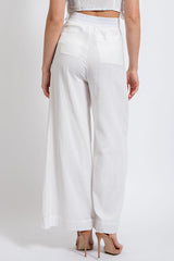 TP3309 WIDE LEG WITH BACK WAIST SMOCKING DETAIL PANTS
