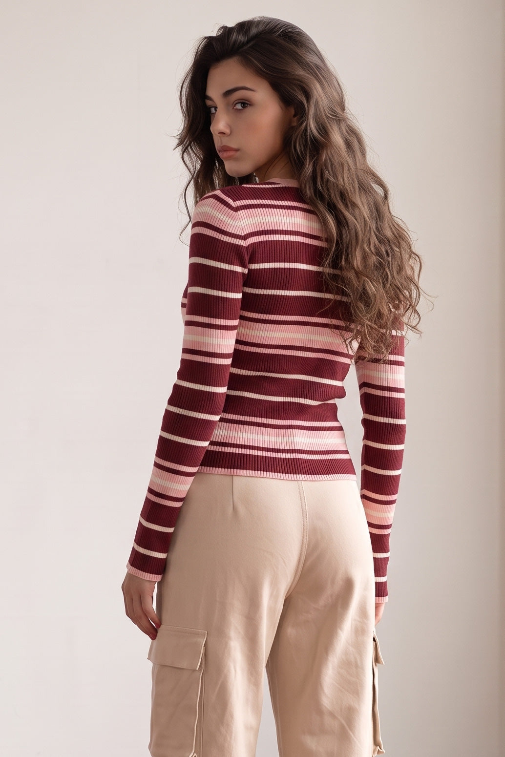 BURGUNDY PINK MODEL3