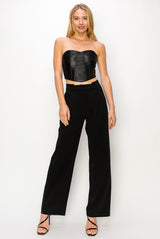 CT2450 FAUX LEATHER SWEETHEART TUBE TOP