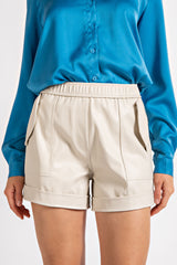 CP2100 LEATHER SHORTS WITH POCKETS