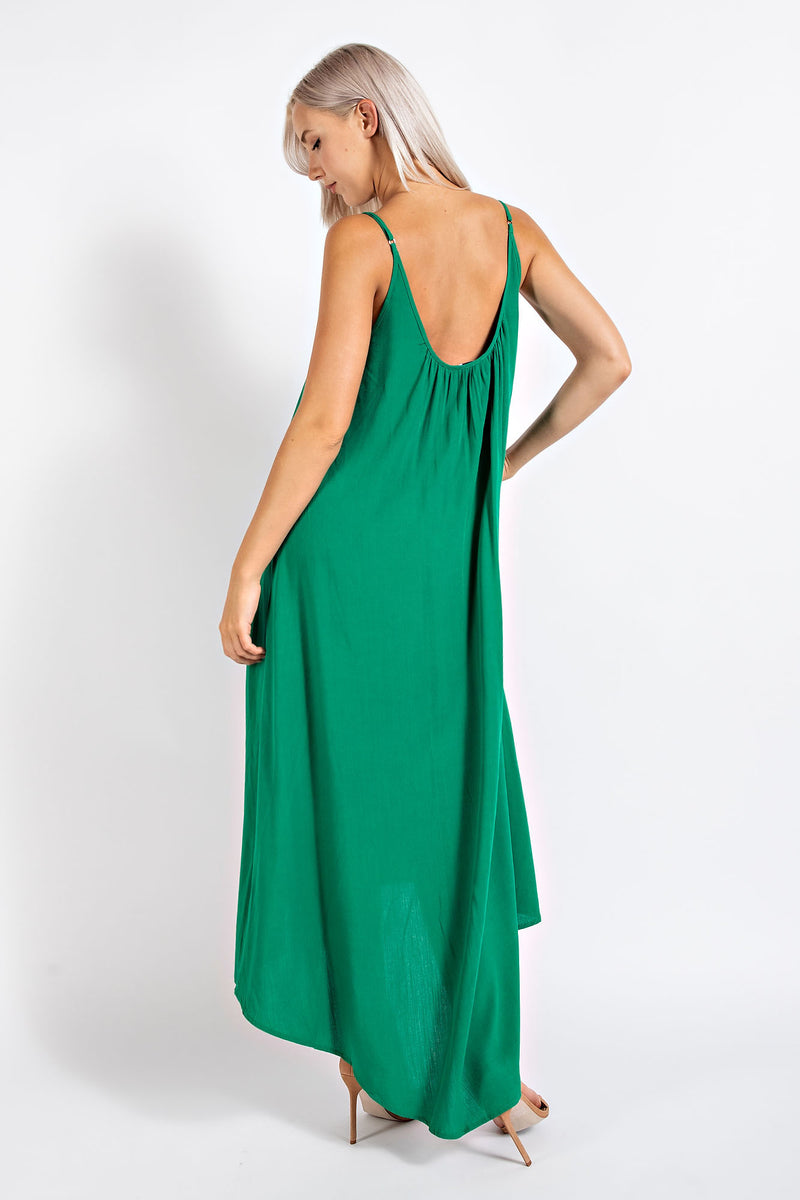 MD2034 LOOSE FIT OPEN BACK SLEEVELESS DRESS
