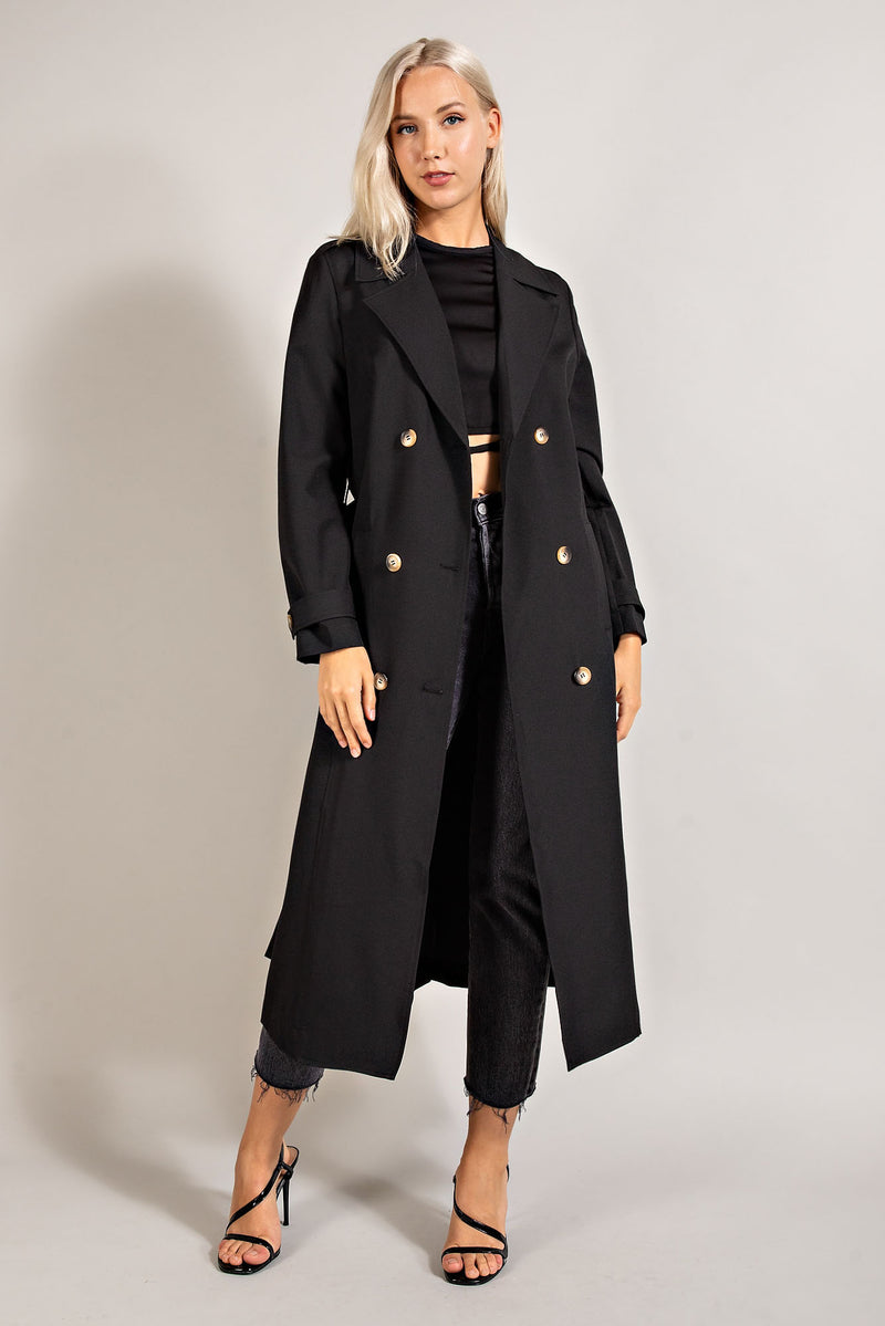 TJ1848 DOUBLE BREASTED TRENCH COAT