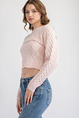 TT1662 CABLE KNIT SWEATER TANK AND SHRUG SET